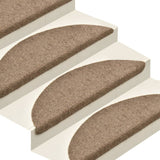 Tapis d'escalier autocollants 15 pcs Crème 56x17x3cm Aiguilleté