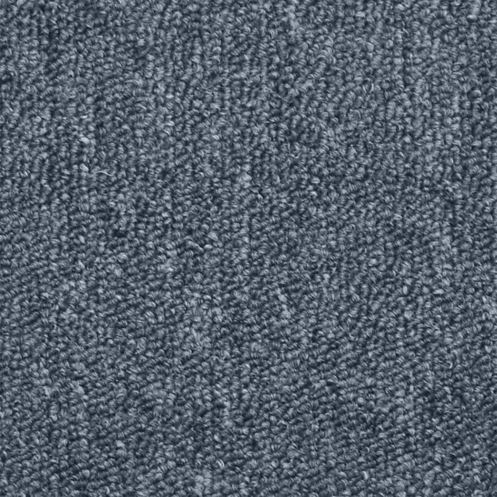 Tapis de marches d'escalier 15 pcs Gris foncé et bleu 65x24x4cm