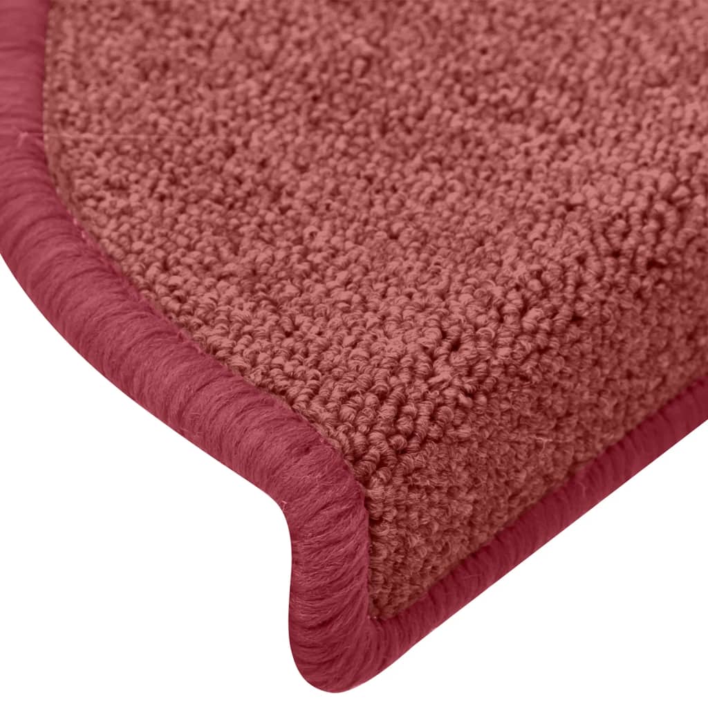 Tapis de marches d'escalier 15 pcs Rouge 65x24x4 cm