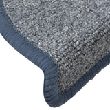 Tapis de marches d'escalier 15 pcs Gris clair et bleu 56x17x3cm