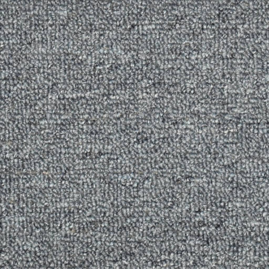 Tapis de marches d'escalier 15 pcs Gris clair et bleu 56x17x3cm