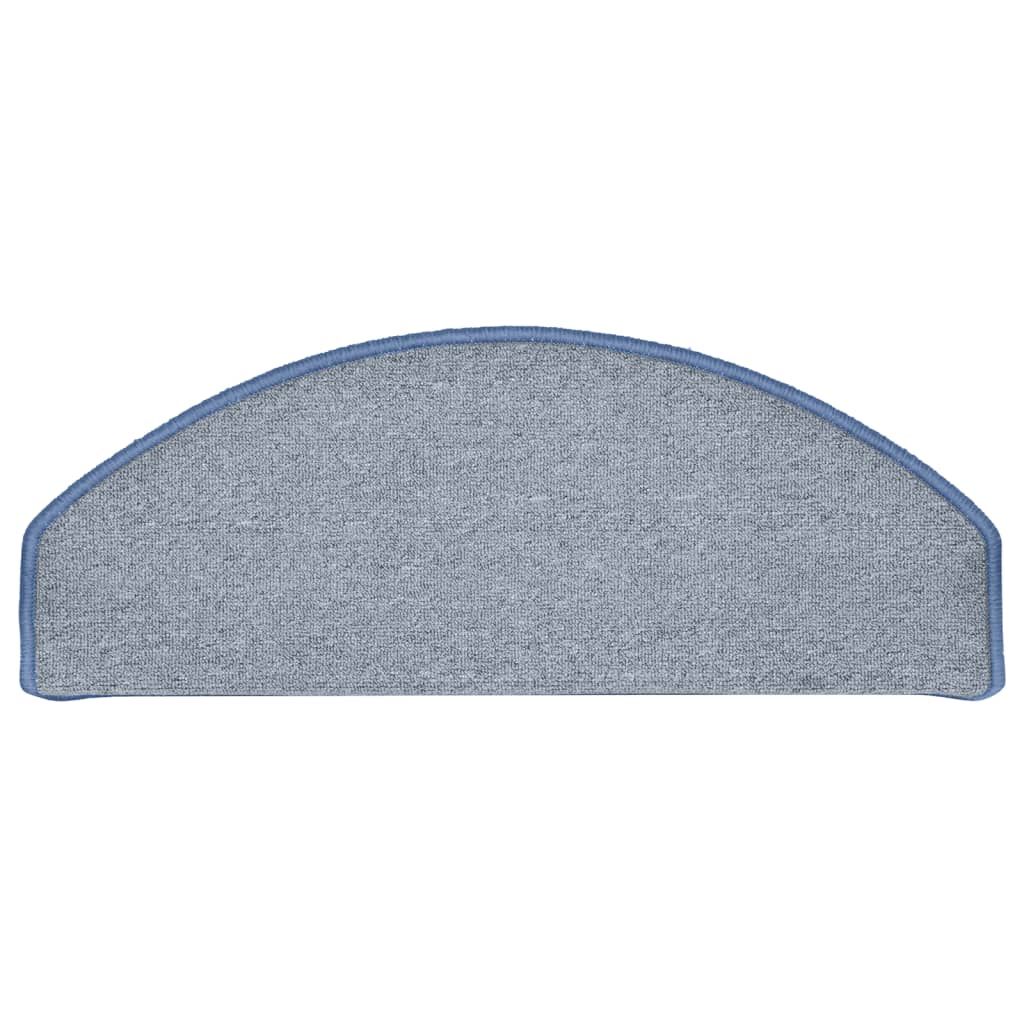 Tapis de marches d'escalier 15 pcs Gris clair et bleu 65x24x4cm