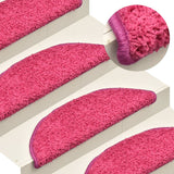 Tapis de marches d'escalier 15 pcs Rose 56x17x3 cm