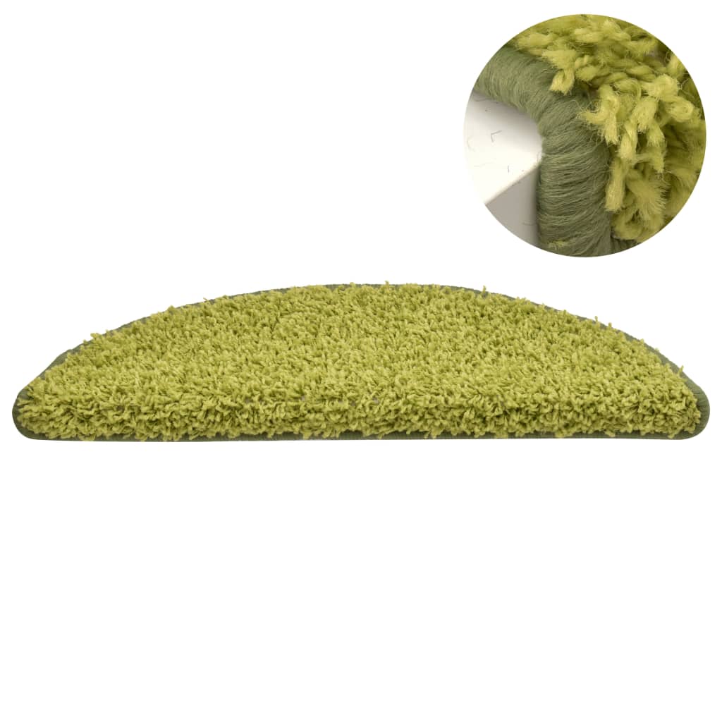 Tapis de marches d'escalier 15 pcs Vert 56x17x3 cm