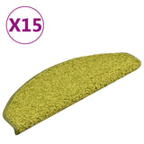 Tapis de marches d'escalier 15 pcs Vert 65x21x4 cm