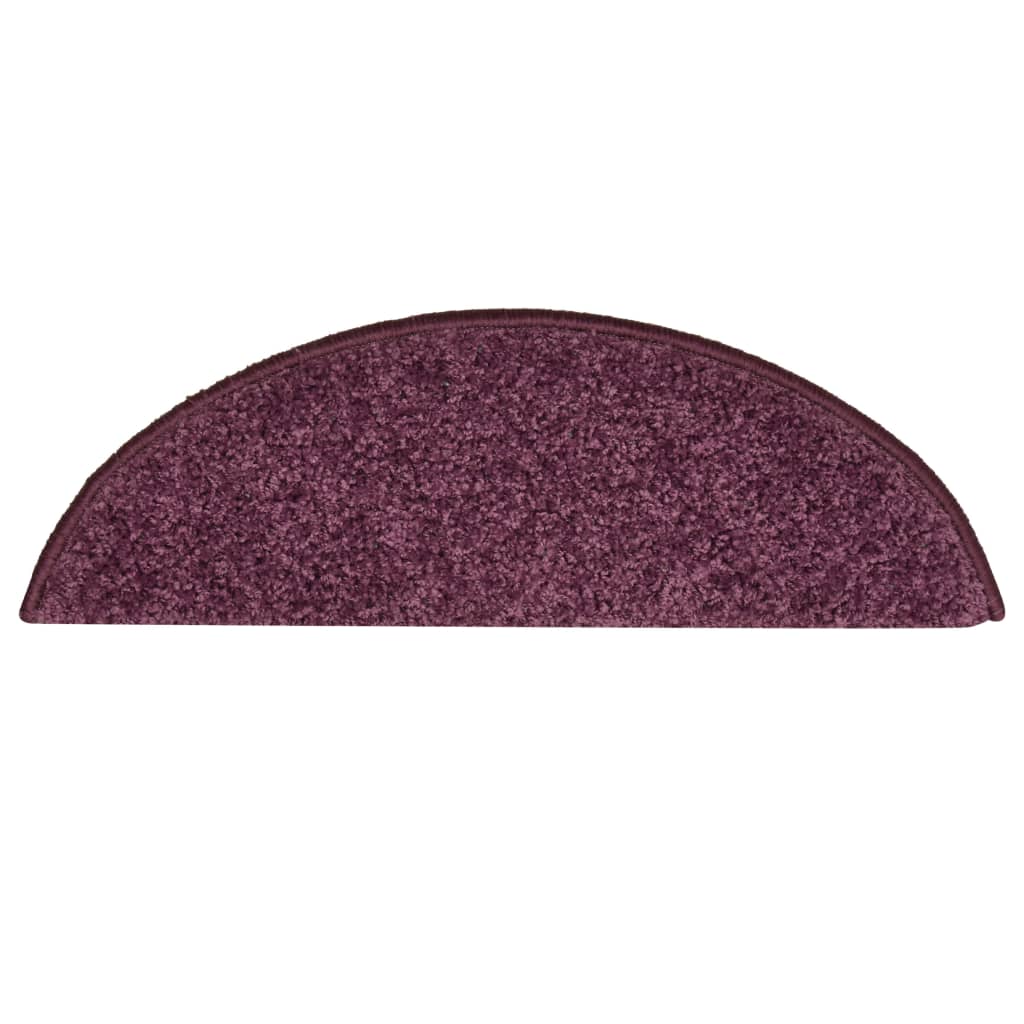 Tapis de marches d'escalier 15 pcs Violet foncé 56x17x3 cm