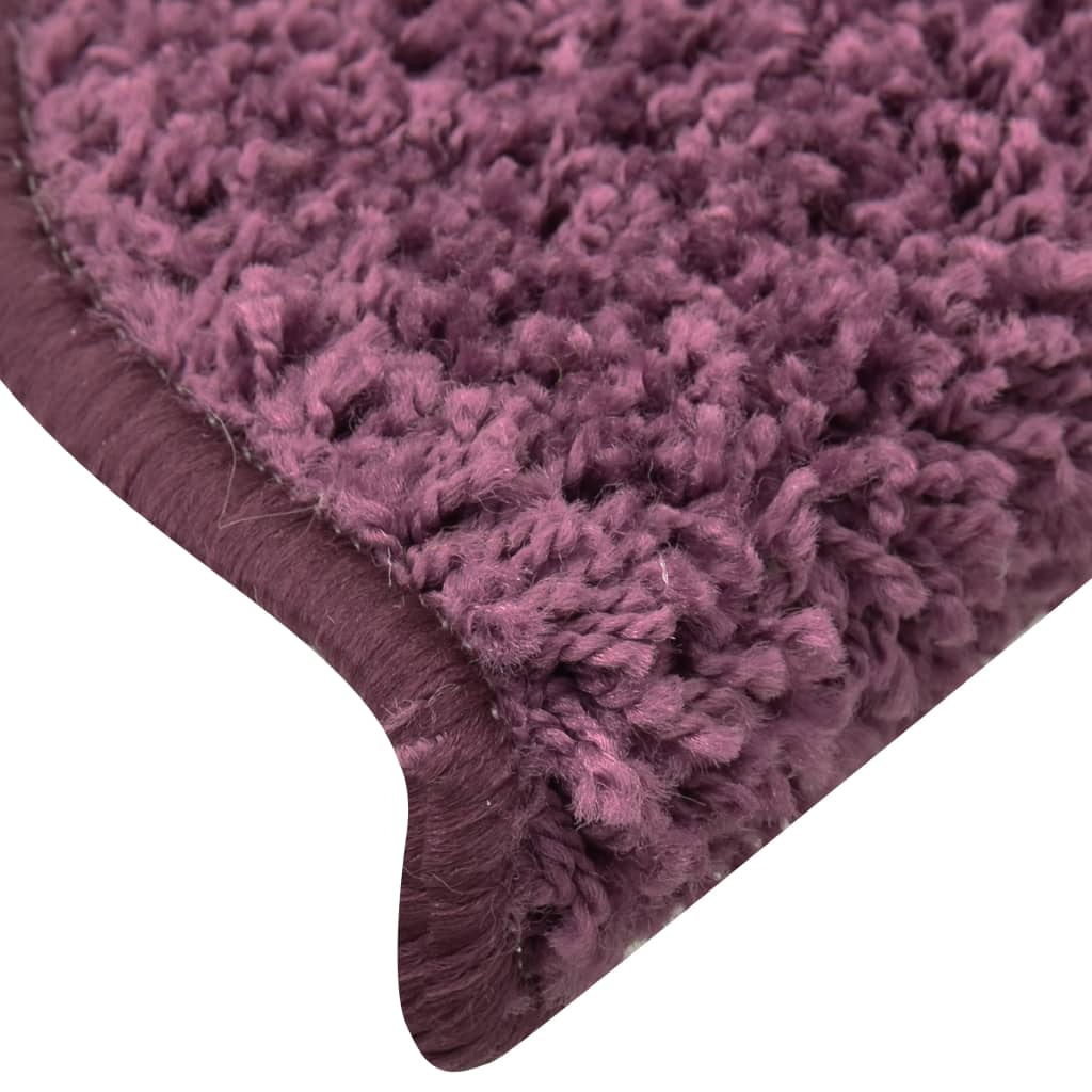 Tapis de marches d'escalier 15 pcs Violet foncé 56x17x3 cm