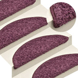 Tapis de marches d'escalier 15 pcs Violet foncé 56x17x3 cm