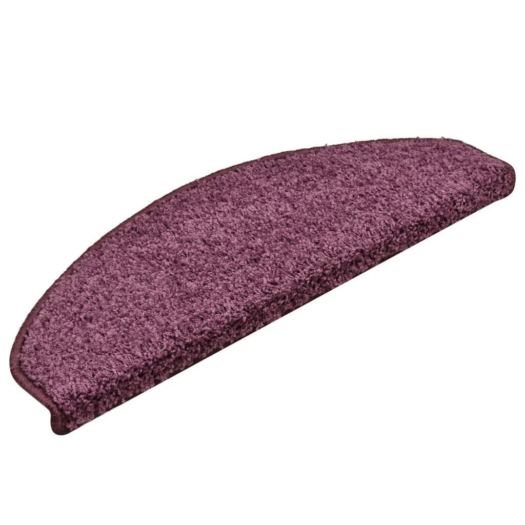 Tapis de marches d'escalier 15 pcs Violet foncé 65x21x4 cm