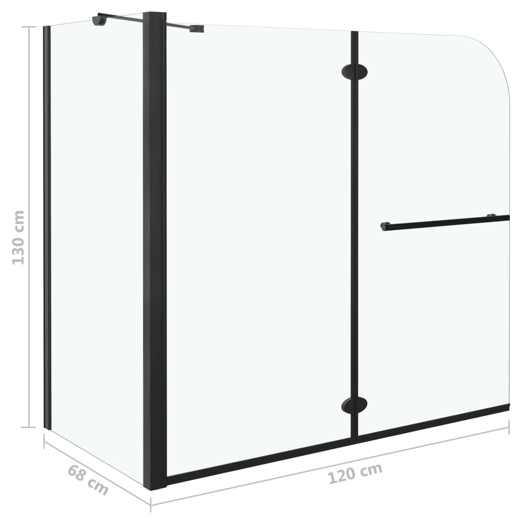 Cabine de douche pliante ESG 120x68x130 cm noir