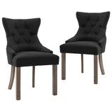 Chaises à manger lot de 2 noir tissu