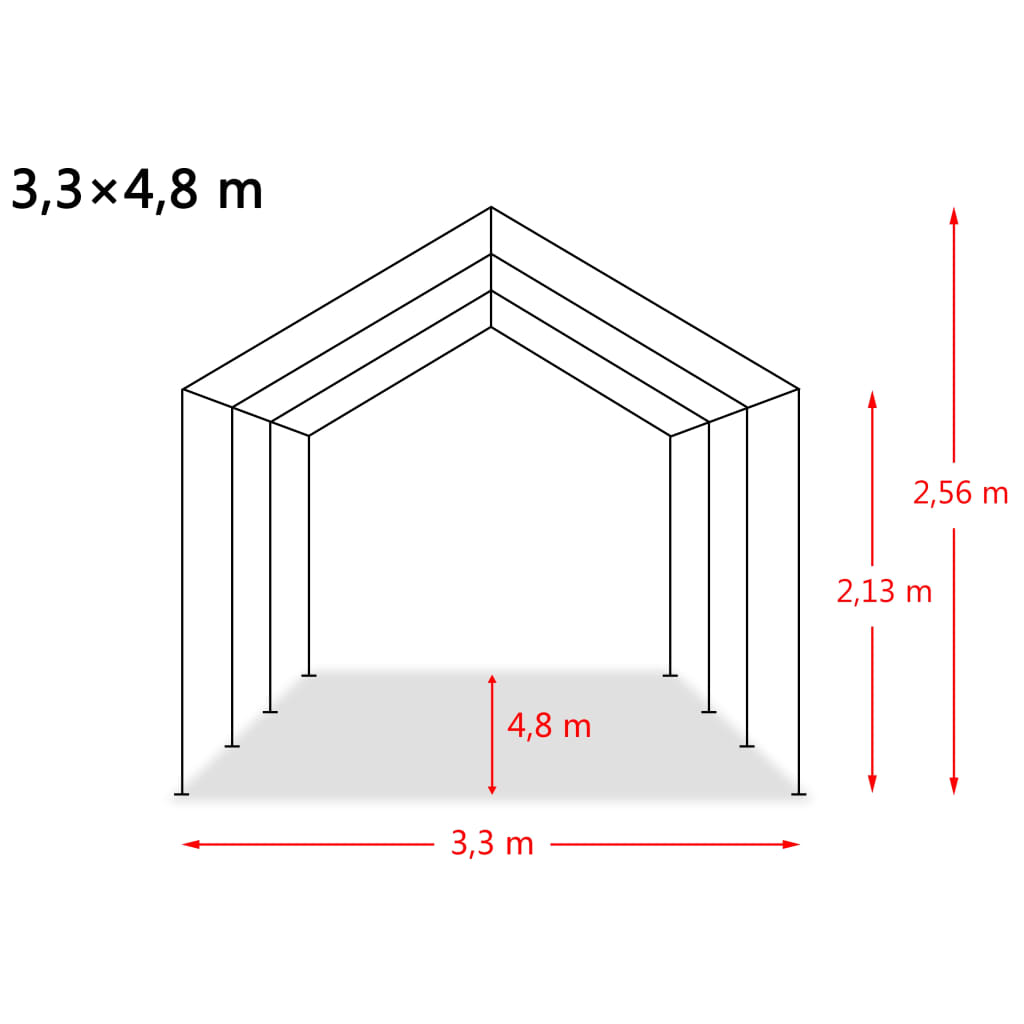 Abnehmbares Viehzelt, PVC, 550 g/m², 3,3 x 4,8 m, dunkelgrün