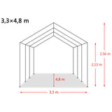 Abnehmbares Viehzelt, PVC, 550 g/m², 3,3 x 4,8 m, dunkelgrün