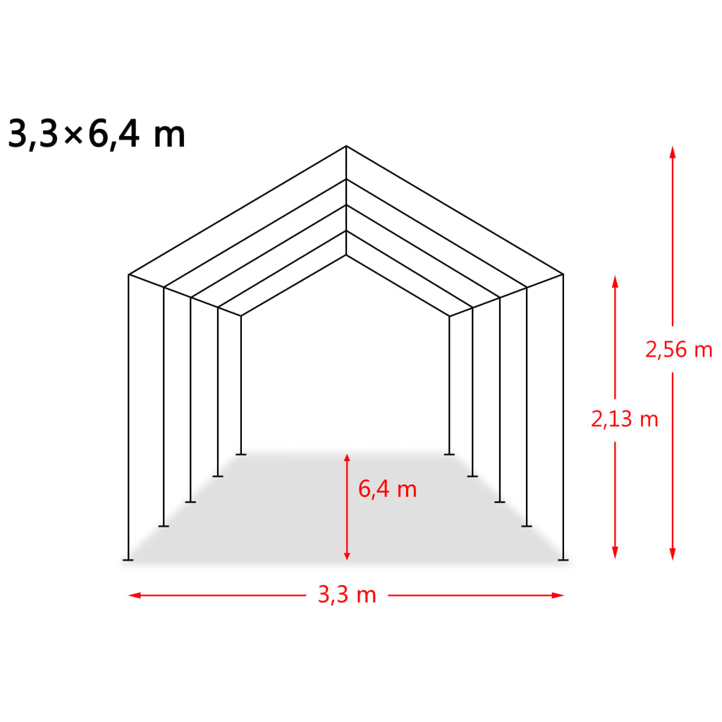 Tente amovible pour bétail PVC 550 g/m² 3,3 x 6,4 m Vert foncé