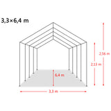 Tente amovible pour bétail PVC 550 g/m² 3,3 x 6,4 m Vert foncé