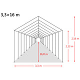 Tente amovible pour bétail PVC 550 g/m² 3,3 x 16 m Vert foncé