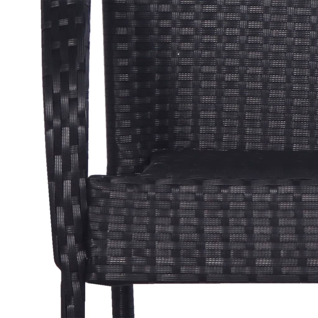 Chaises empilables d'extérieur lot de 4 Résine tressée Noir