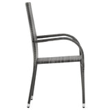 Chaises empilables d'extérieur lot de 4 Gris Résine tressée