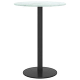 White table top Ø30x0.8cm tempered glass with marble design