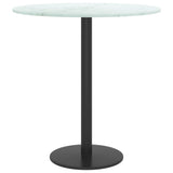 White table top Ø40x0.8cm tempered glass with marble design