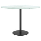 White table top Ø60x0.8cm tempered glass with marble design