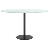 White table top Ø70x0.8cm tempered glass with marble design