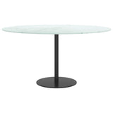 White table top Ø80x1 cm tempered glass with marble design