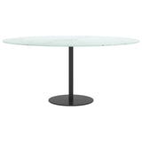 White table top Ø90x1 cm tempered glass with marble design