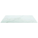 White table top 50x50 cm 6 mm tempered glass marble design