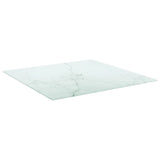 Dessus de table blanc 60x60 cm 6 mm verre trempé design marbre