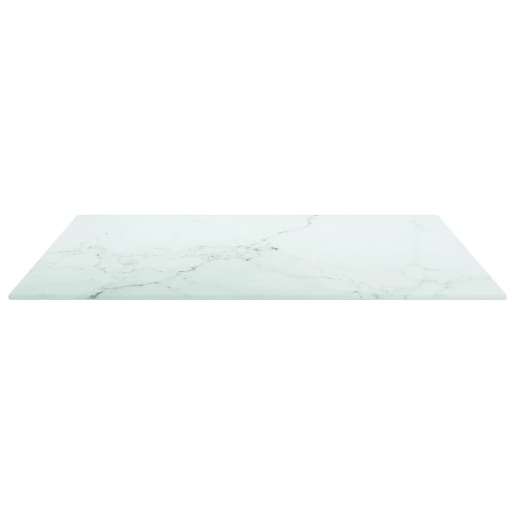 Dessus de table blanc 60x60 cm 6 mm verre trempé design marbre