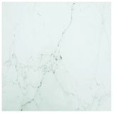 White table top 80x80 cm 6 mm tempered glass marble design