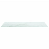 White table top 100x50 cm 6 mm tempered glass marble design