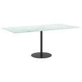 White table top 100x50 cm 6 mm tempered glass marble design