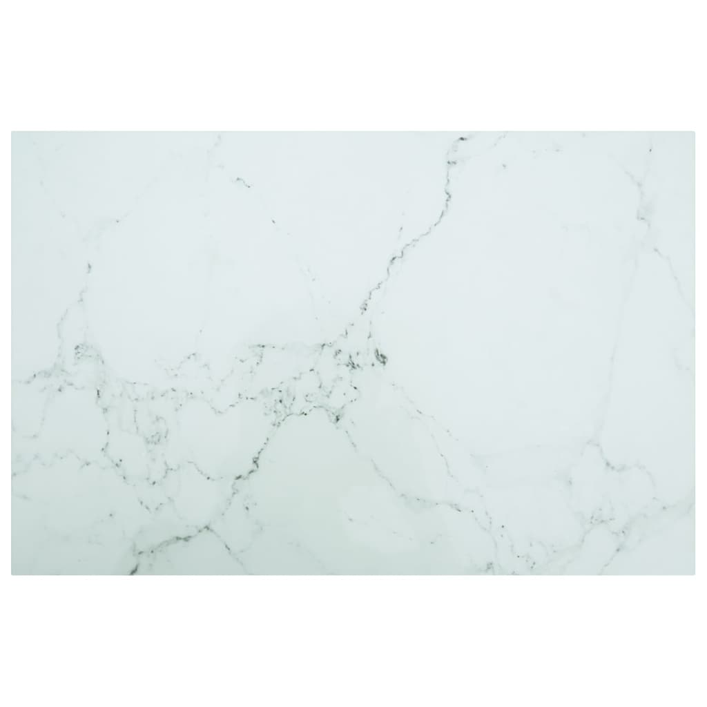 White table top 100x62 cm 8 mm tempered glass marble design