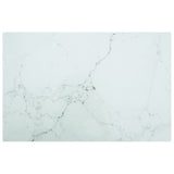 White table top 100x62 cm 8 mm tempered glass marble design