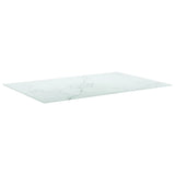 White table top 100x62 cm 8 mm tempered glass marble design