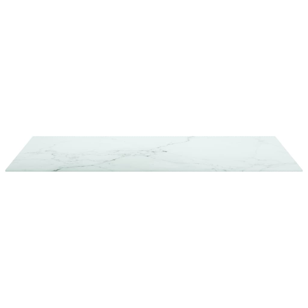 White table top 100x62 cm 8 mm tempered glass marble design