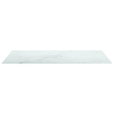 White table top 100x62 cm 8 mm tempered glass marble design