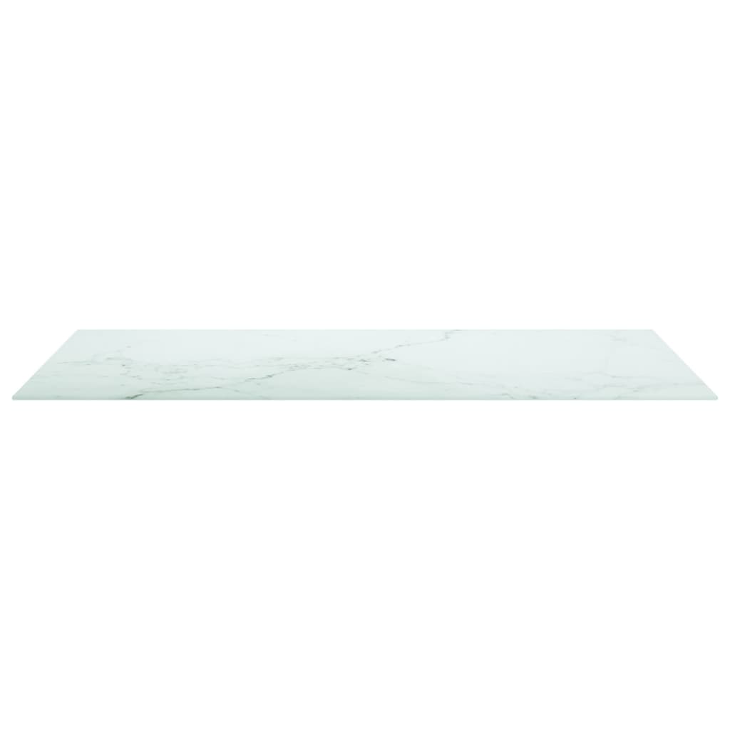 White table top 120x65 cm 8 mm tempered glass marble design