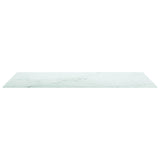 White table top 120x65 cm 8 mm tempered glass marble design