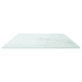 White table top 120x65 cm 8 mm tempered glass marble design