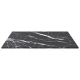 Black table top 40x40 cm 6 mm tempered glass marble design