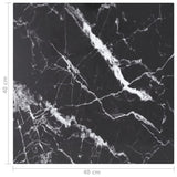 Black table top 40x40 cm 6 mm tempered glass marble design