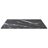 Black table top 50x50 cm 6 mm tempered glass marble design