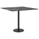 Black table top 50x50 cm 6 mm tempered glass marble design