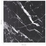 Black table top 50x50 cm 6 mm tempered glass marble design