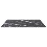 Black table top 60x60 cm 6 mm tempered glass marble design