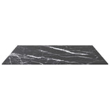 Black table top 70x70 cm 6 mm tempered glass marble design