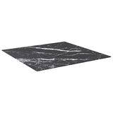 Black table top 80x80 cm 6 mm tempered glass marble design